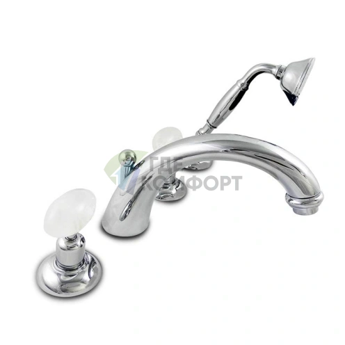 Смеситель для ванны Nicolazzi Cristallo Di Rocca с ручным душем, накладной монтаж, хром (2104CR09C) - фото 1