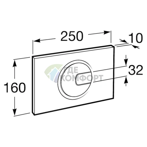 Кнопка смыва для скрытого монтажа Roca PRO In-Wall PL4 хром - фото 2