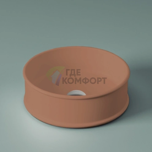 Настольная круглая раковина Artceram Atelier 44 см без отверстия, цвет tortora (ATL001 40 00) - фото 1