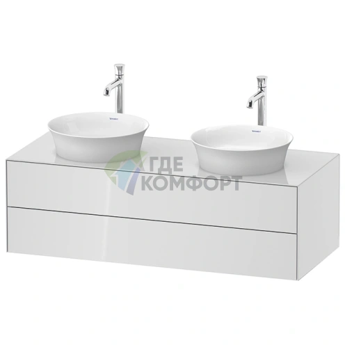 Подвесная тумба Duravit White Tulip с 2 ящиками | 408x1300x550 мм | Белый глянец (WT4988B8585) - фото 1