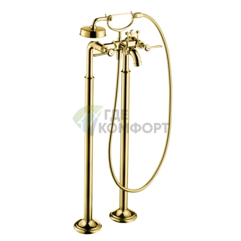 Смеситель для ванны AX Montreux напольный с ручным душем в полированном золоте (16553990) - фото 1