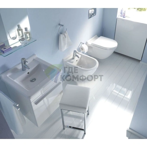 Подвесной унитаз Duravit Starck 3 с системой инсталляции (2200090000) - фото 4