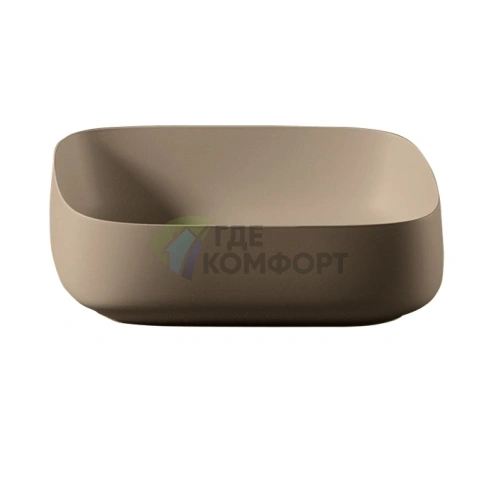 Раковина накладная Artceram Quadro 55x35 см без отверстий, цвет tortora (COL008 40 00) - фото 1