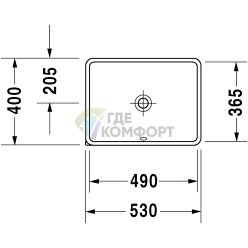 Раковина Duravit ME by Starck для встраивания снизу 490x365 мм, белая (305490022) - фото 2
