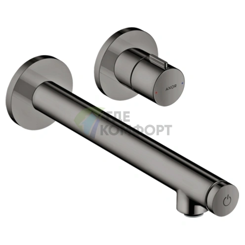 Смеситель для раковины AX Uno Select настенный в полированном черном хроме (45113330) - фото 1