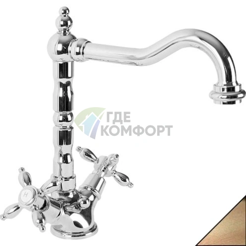 Смеситель Cezares Nostalgia LS2 02 для раковины с ретро-дизайном и поворотным изливом - фото 1