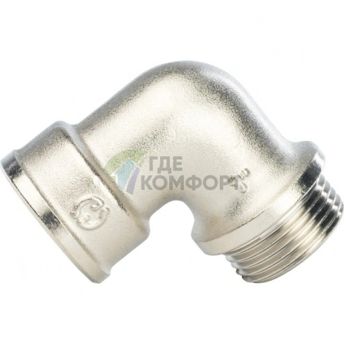 Угольник STOUT с упором внутренняя/наружная резьба 1 никелированный - фото 2