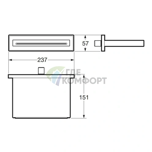 Смеситель Armani Roca Island с каскадным изливом, настенный, хром (7.5A18.7.6C0.0) - фото 2