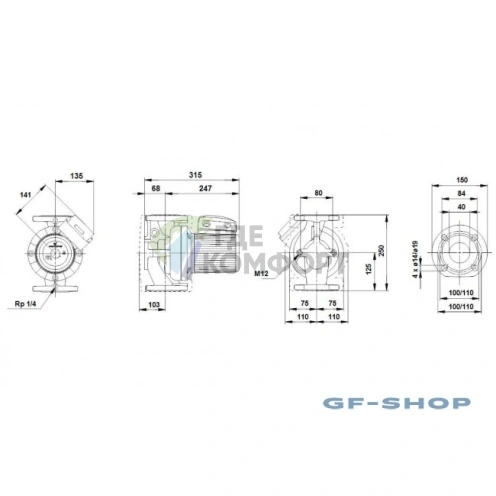 Циркуляционный насос Grundfos UPS 40-60 F 96401917 - фото 3