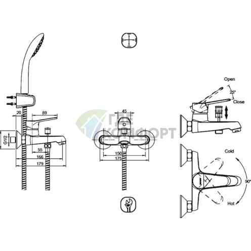 Смеситель для ванны с душем Bravat Eco F6111147C-B: Элегантность и экологичность - фото 6