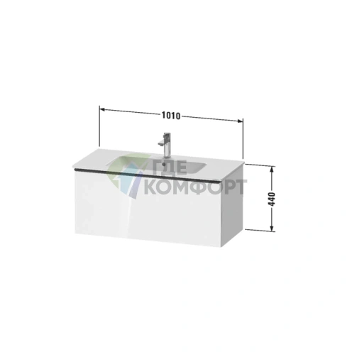 Тумбочка подвесная Duravit D-Neo 440x1010x462, 1 ящик, белый высокоглянцевый (DE426302222) - фото 2