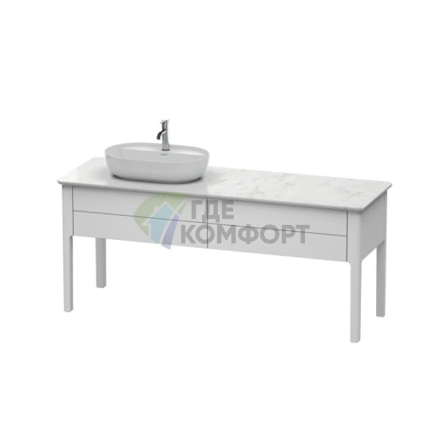 Консоль Duravit Luv из кварцевого камня: белый структурный, 1788x595 мм, раковина слева (LU9468L1717) - фото 1