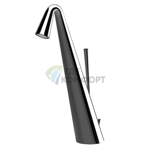 Высокий смеситель Gessi Cono для раковины с донным клапаном 1 1/4 и шлангами 3/8 в цвете Finox (45004#149) - фото 1
