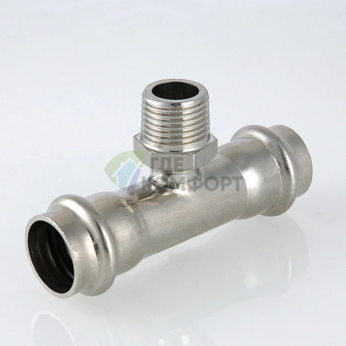 Пресс-тройник с наружной резьбой 54 х 1 1/4 х 54 мм из нержавеющей стали VTi.933.I.540754 VALTEC (ВАЛТЕК) - фото 4