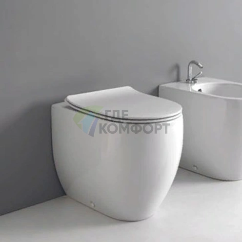 Унитаз приставной Kerasan Flo 48 см с системой инсталляции, слив в стену, цвет белый (311401) - фото 1