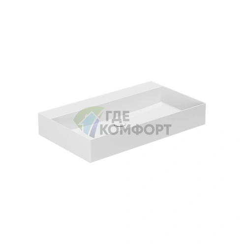 Подвесная раковина AZZURRA ELEGANCE Squared 81x46 см белая без отверстия под смеситель - фото 1