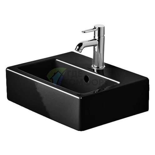 Раковина Duravit Vero Мебельная для рук с перел без отв под смеситель 450x350мм Цвет Черный - фото 1