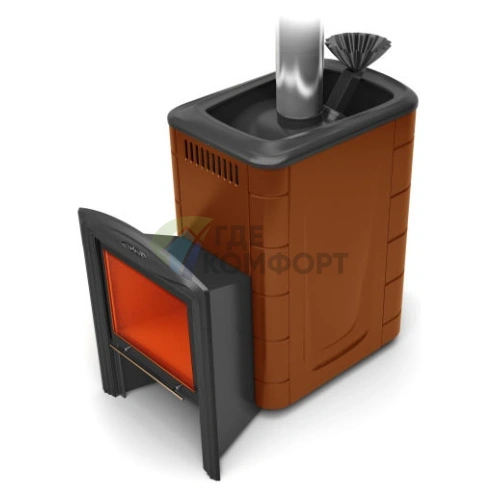 Печь Термофор Гейзер 2014 Inox Витра ЗК терракота - фото 1