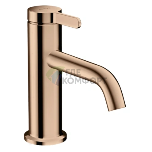 Смеситель для раковины AX One 70 мм без слива, полированное красное золото (48001300) - фото 1