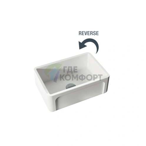 Кухонная раковина Kerasan Hannah Yorkshire белая 686x470x254 мм без отверстия под смеситель (542001) - фото 2