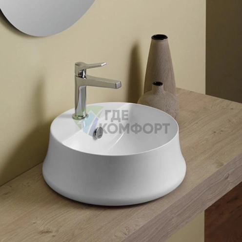 Накладная раковина SIMAS Sharp 42 см с отверстием под смеситель - фото 1