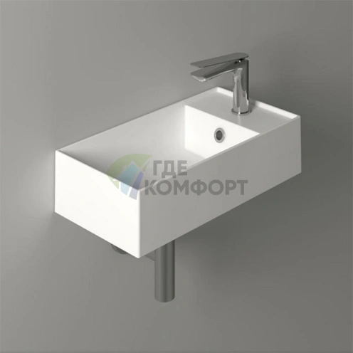 Раковина подвесная SIMAS AGILE 50x27 см, белая матовая, для правого подключения - фото 1