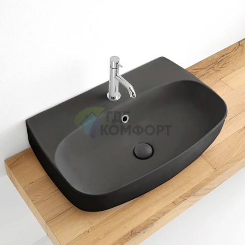 Подвесная раковина Kerasan Nolita 70x45 см, черный матовый (534231*1) - фото 2