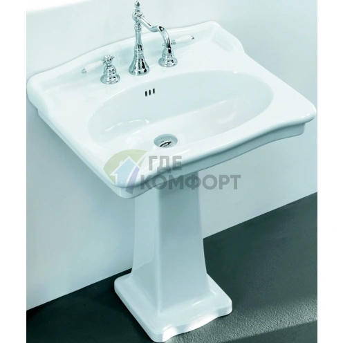 Консоль для ванной Artceram HERMITAGE 92x58 см белая с отверстием под смеситель - фото 3