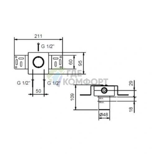 Механизм смесителя для душа Fantini: картридж 1/2 (44 00 M063A) - фото 2