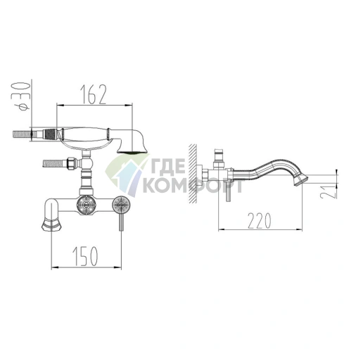 Смеситель Zorg Antic A 300W-BR для ванны с душем: стиль, комфорт и надежность - фото 2