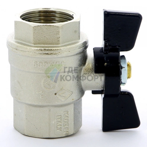 Bugatti Oregon кран шаровый 1 ВР-ВР, 302, полнопроходной, ручка-бабочка - фото 3