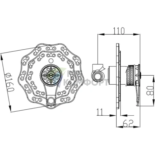 Надежный смеситель Zorg Antic A 404DK-BR для душа со скрытым монтажом - фото 2