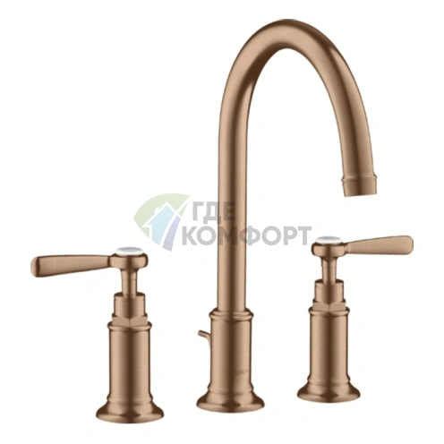 Смеситель для раковины AX Mont 180, 3 отв. с гарнитуром, цвет шлифованное красное золото (16514310) - фото 1