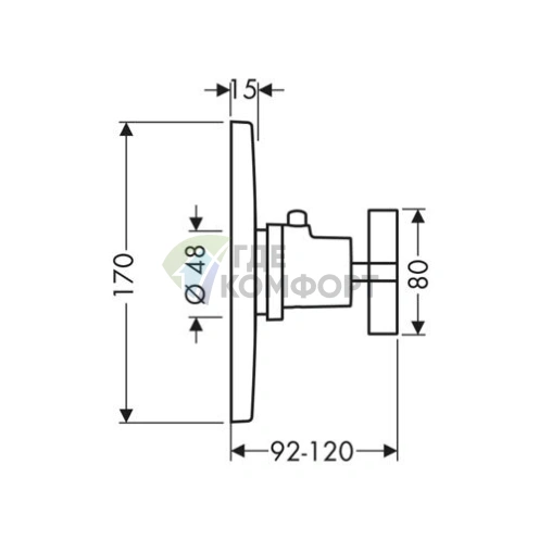 Термостат для душа AX Citterio встраиваемый хром — точность и безопасность (39716000) - фото 2