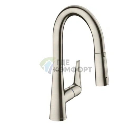Смеситель для кухни Hansgrohe Talis M51 с вытяжным душем и поворотным изливом (72815800) - фото 1