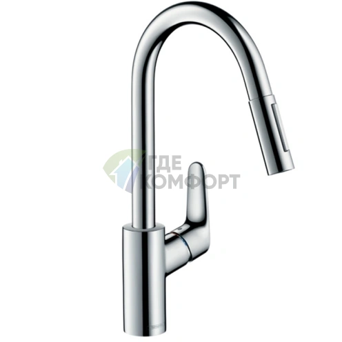 Смеситель для кухни Hansgrohe Focus M41 с вытяжным душем и поворотным изливом, хром (73880000) - фото 1