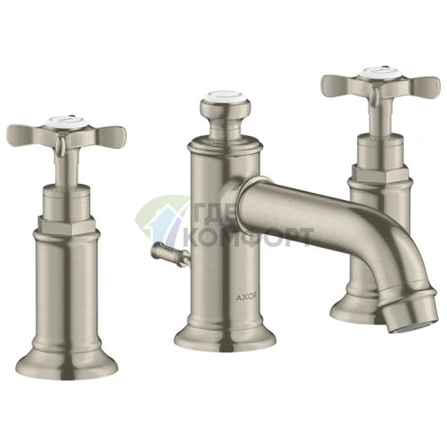 Смеситель для раковины AX Montreux 30 см, 3 отверстия, шлифованный никель (16536820) - фото 1