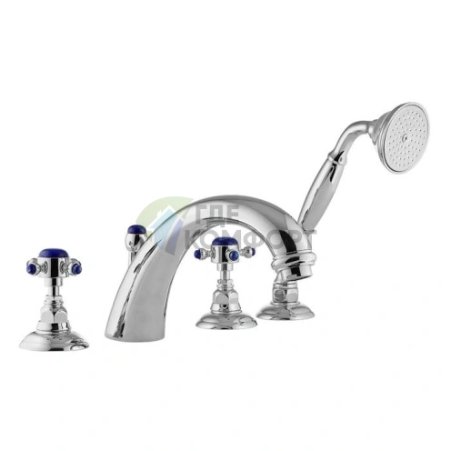 Смеситель для ванны Nicolazzi Le Pietre с ручным душем, 4 отверстия, хром (2104CR09) - фото 1