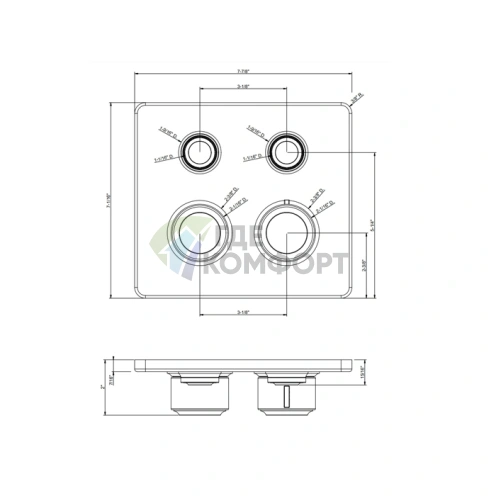 Термостатический смеситель для душа GESSI HI-FI ECLECTIC с двумя запорными кнопками (65232#031) - фото 2