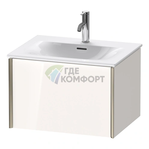 Подвесная тумба Duravit XViu 610x800x480 мм для раковины, белый глянцевый/champagne matt (XV40320B122) - фото 1