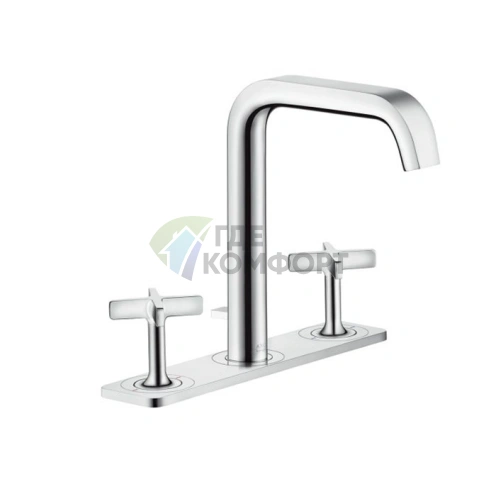 Смеситель для раковины AX Citterio E с панелью, донным клапаном и ручкой-звездой, хром (36116000) - фото 1