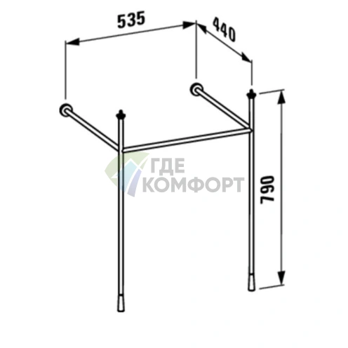 Консоль для раковины Laufen Kartell 810334/5, 53,5x44x79 см, черный матовый (3.8533.5.450.000.1) - фото 2