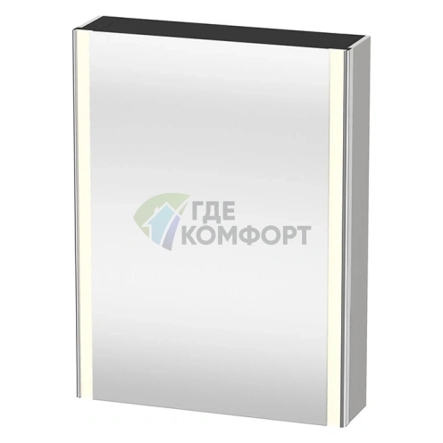 Зеркальный шкаф Duravit XSquare 600 мм с подсветкой и розеткой в скандинавском белом цвете (XS7111L3939) - фото 1