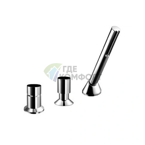 Смеситель для ванны Fantini Nostromo на борт с ручным душем, 2 ввода, хром (50 02 1667) - фото 1