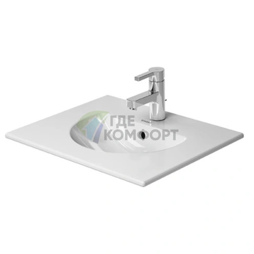 Раковина Duravit Darling New 530x430 мм с переливом для встраивания в мебель, белая (499530000) - фото 3