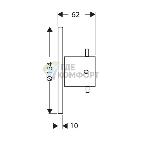 Встраиваемый или внешний запорный вентиль AX Starck, хром (10970000) - фото 2