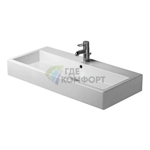 Раковина Duravit Vero для мебели 1000x470 мм без перелива и отверстия под смеситель, белая (454100070) - фото 1