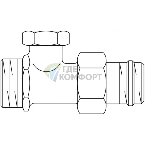 Вентиль на обратную подводку 1/2 x 3/4НР, проходной Combi 2 Oventrop - фото 2