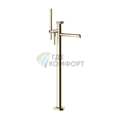 Напольный смеситель для ванны GESSI ANELLO с ручным душем, цвет Finox Brushed Nickel (63328#149) - фото 1