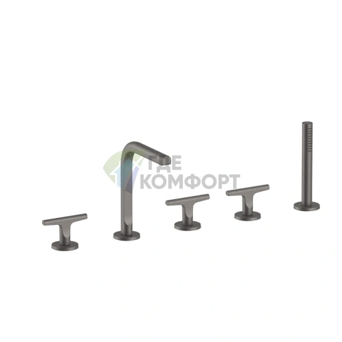 Смеситель для ванны FANTINI SAILING с изливом и ручным душем, цвет Matt Gun Metal (67 P5 J065) - фото 1